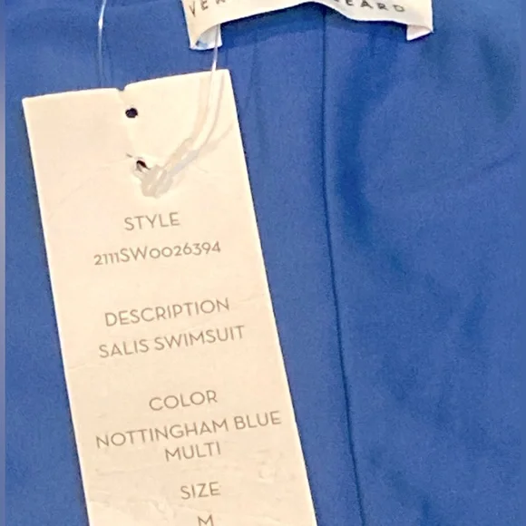 NWT Veronica Beard Salis Swimsuit Nottingham Blue One Piece Swimsuit - Sz M